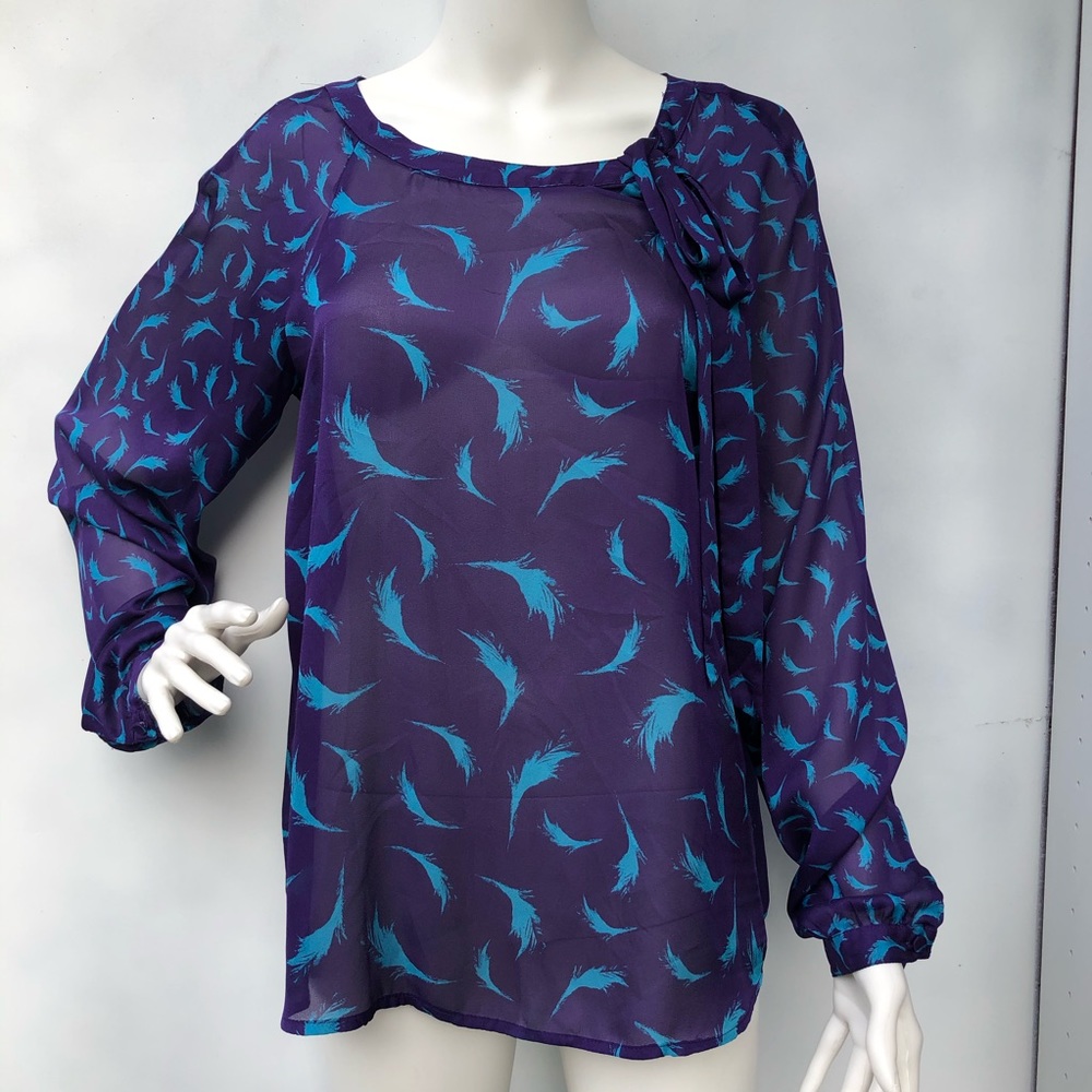 Ann Taylor Loft Long Sleeve Purple Top Size S